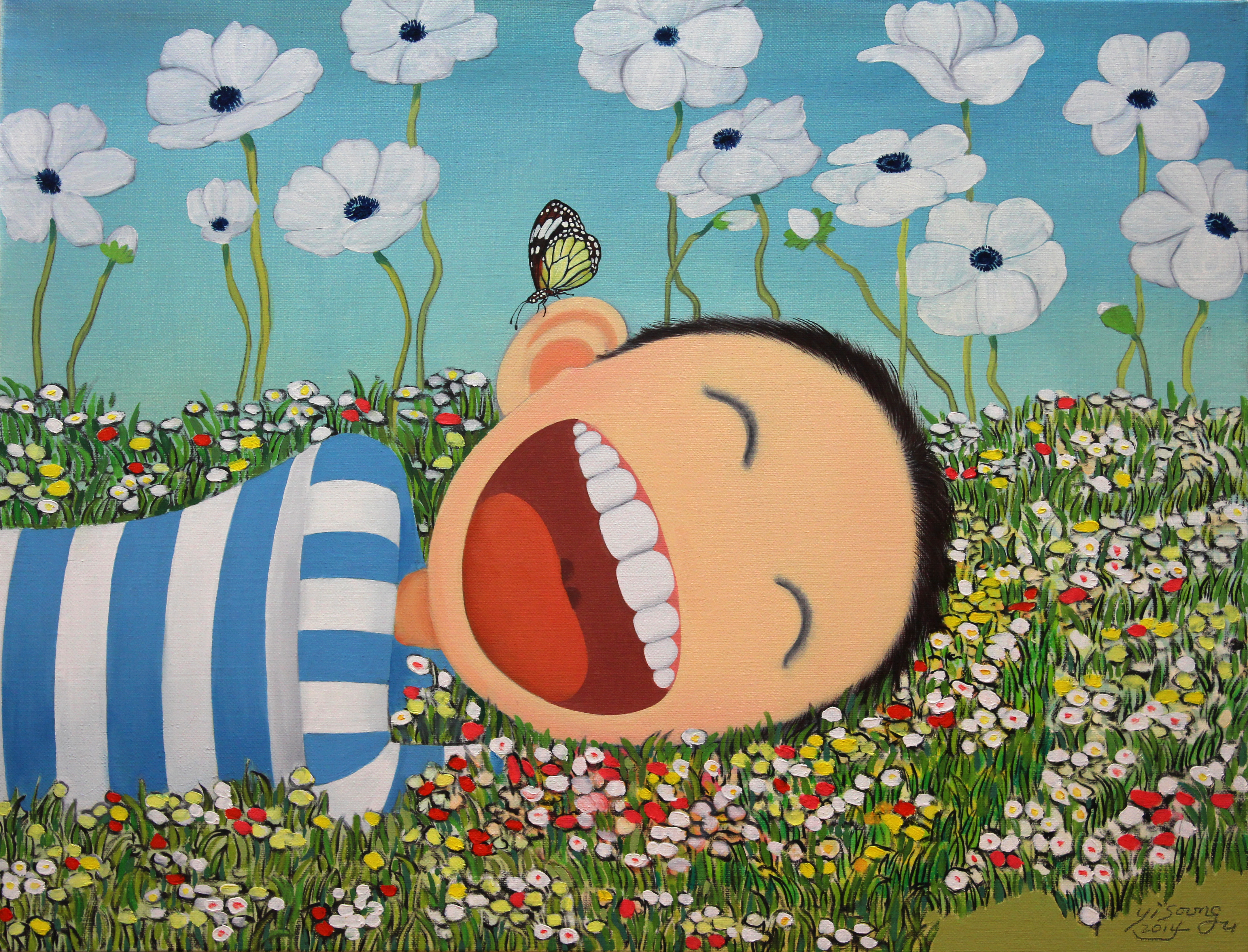 이순구, 웃음꽃-꽃밭에서, oil on canvas, 65.1x5o.0cm, 2014 (2).JPG