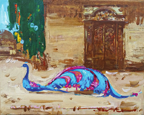 Tigran Akopyan, Morning stroll, 25×20cm, Acrylic, oil on canvas, 2020.jpg