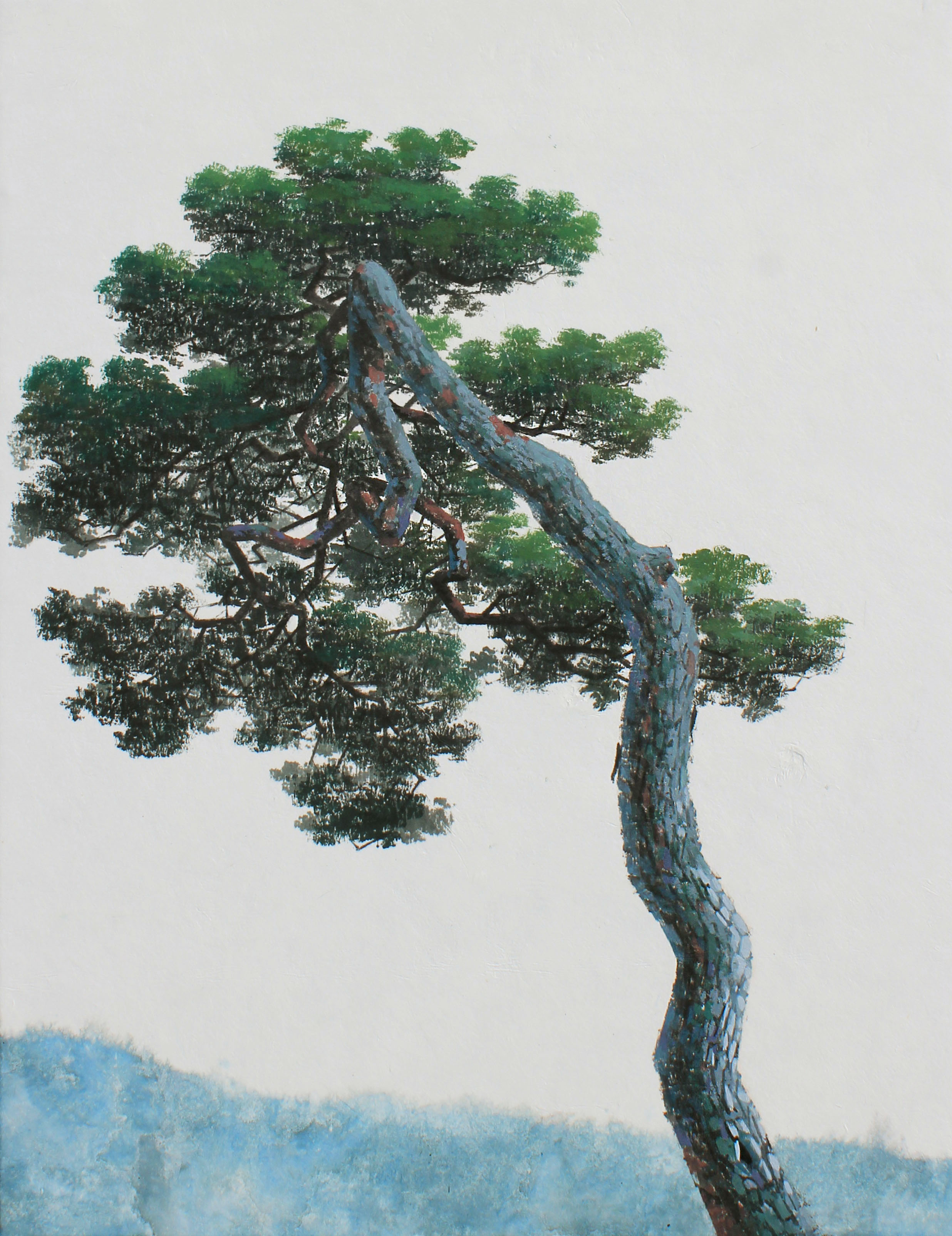 pine tree 50.0x65.1 acrylic,oil on korean paper 2014.1.JPG
